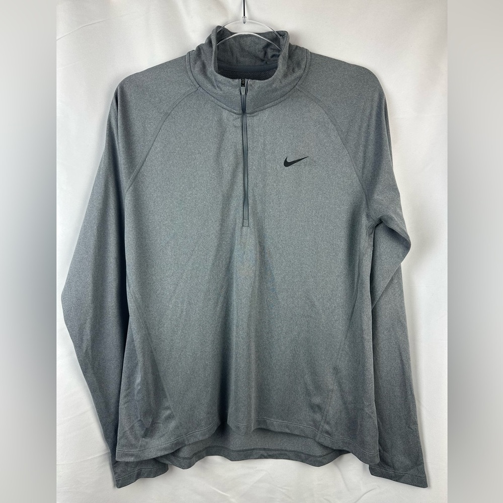 Nike Ready Men's Dri-FIT 1/4-Zip Fitness Top. Size Large. Gray.